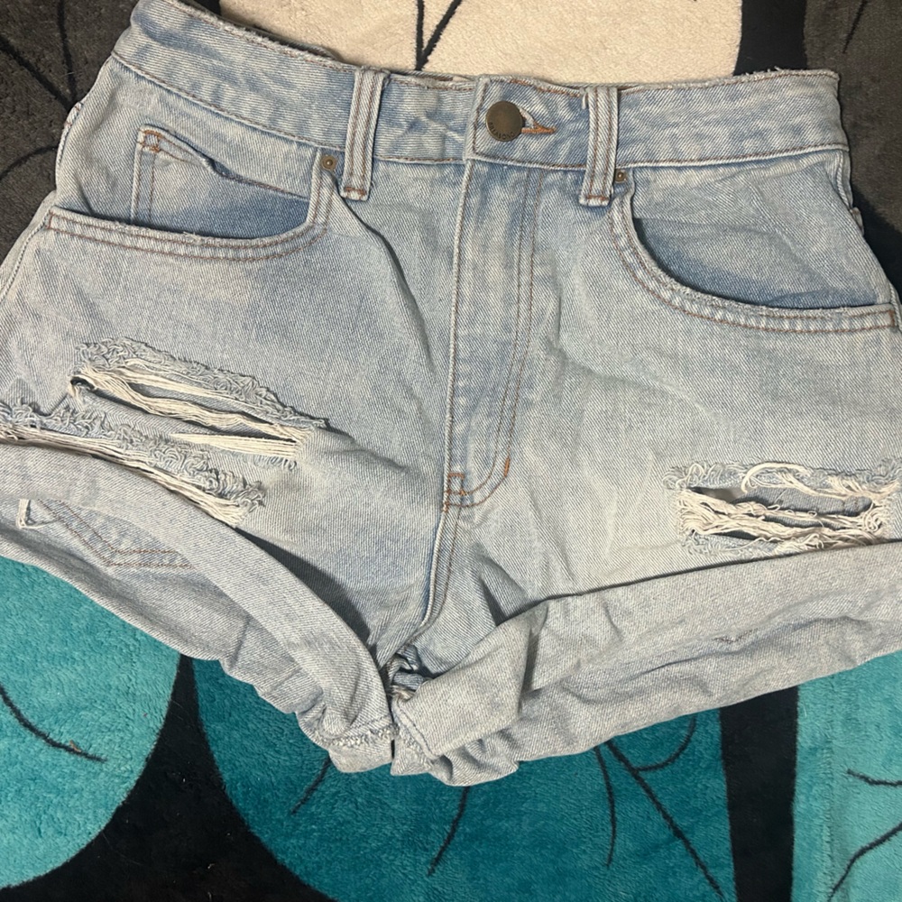 Billabong Light Blue Ripped Jean Shorts